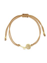 Sterling Silver Birth Flower Bolo Bracelet - Gold