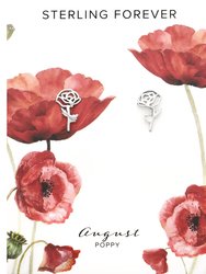 Sterling Silver Birth Flower Studs - Silver