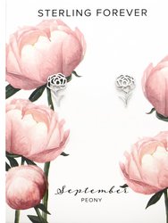 Sterling Silver Birth Flower Studs - Silver