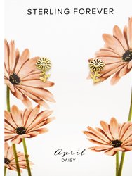 Sterling Silver Birth Flower Studs - Gold