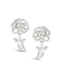 Sterling Silver Birth Flower Studs