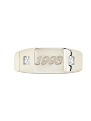 Sterling Silver Birth Year Signet Ring