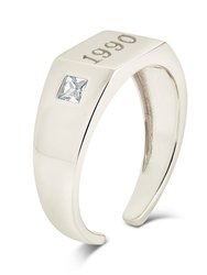 Sterling Silver Birth Year Signet Ring
