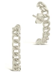 Sterling Silver Chain Link Suspender Studs - Silver