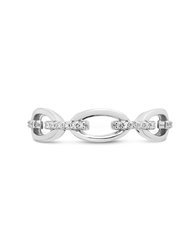 Sterling Silver CZ Open Chain Link Ring