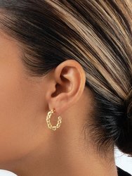 Sterling Silver Delicate Chain Hoop Earrings