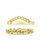 Sterling Silver Figaro & Curb Chain Link Ring Set - Gold