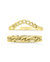 Sterling Silver Figaro & Curb Chain Link Ring Set - Gold