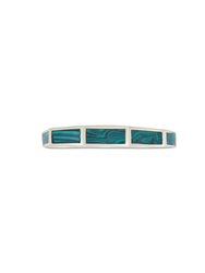Sterling Silver Malachite Baguette Eternity Band Ring