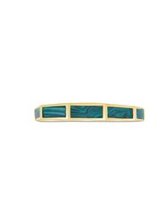 Sterling Silver Malachite Baguette Eternity Band Ring