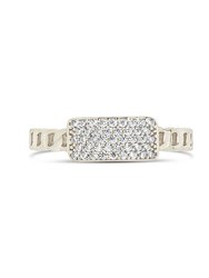 Sterling Silver Statement CZ & Chain Link Ring