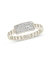 Sterling Silver Statement CZ & Chain Link Ring - Silver