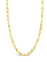 Sterling Silver Textured Anchor Chain Necklace - Gold