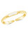 Sterling Silver Thin Enamel Open Signet Ring - Gold