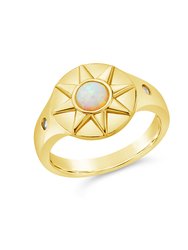 Sunni Opal & CZ Signet Ring