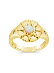 Sunni Opal & CZ Signet Ring