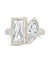 Tate CZ & Molten Metal Toi et Moi Ring - Silver