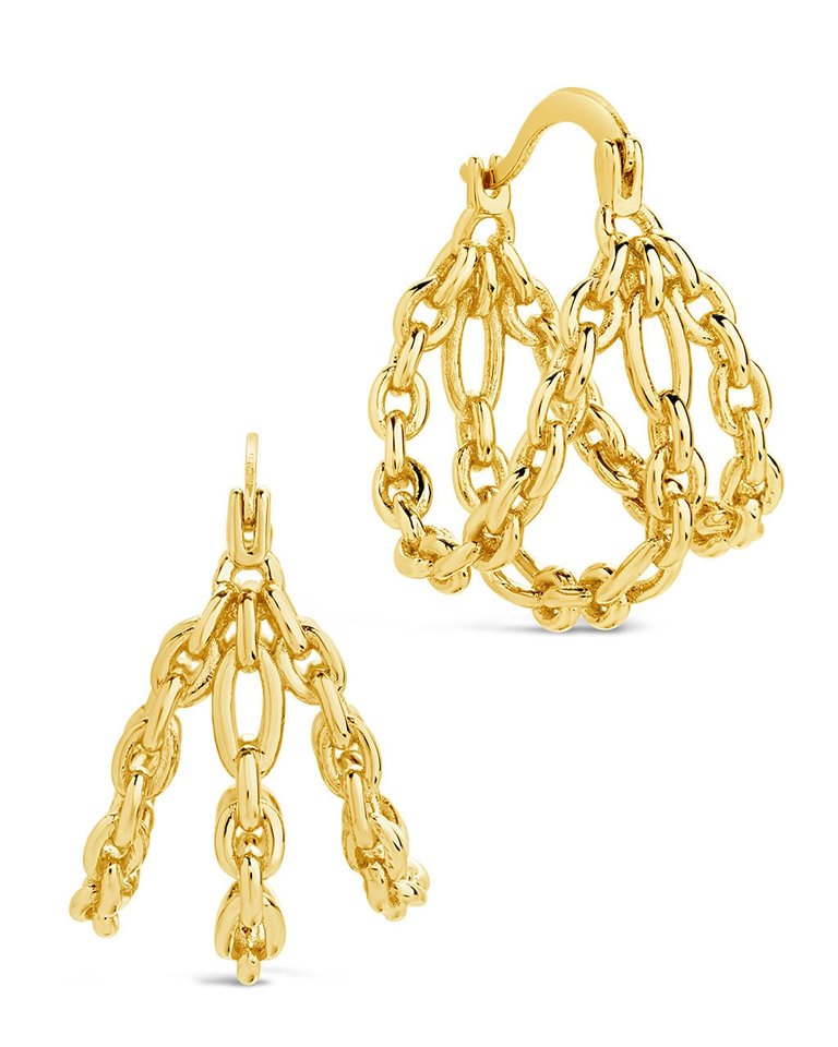 Tenly Chain Link Hoop Earrings - Gold