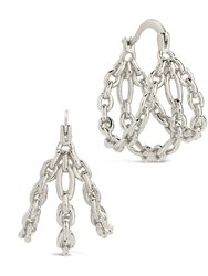 Tenly Chain Link Hoop Earrings - Silver