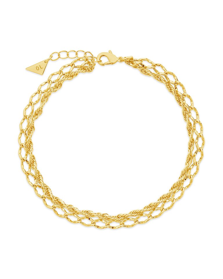 Tessa Layered Chain Anklet - Gold
