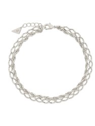Tessa Layered Chain Anklet - Silver