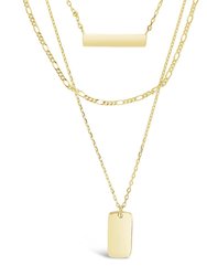 Triple Layered Bar Necklace - Gold