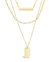 Triple Layered Bar Necklace - Gold