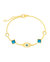 Varuna Turquoise Evil Eye & Pearl Charm Bracelet - Gold