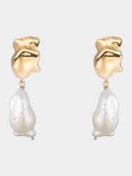 Baroque Pearl Mini Earrings - Gold - Gold