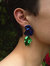 Flashback Fold Earrings - Cobalt And Green