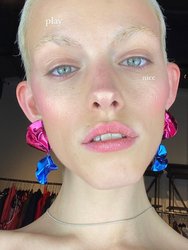 Flashback Fold Earrings - Fuchsia and Cobalt Blue