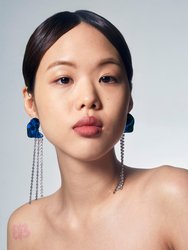 Georgia Crystal Earrings - Cobalt Blue