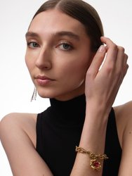 Lola Charm Bracelet - Gold And Ruby