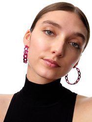 Rosha Chain Hoops - Fuchsia Pink