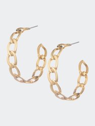 Rosha Chain Hoops - Gold - Gold