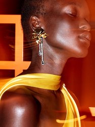 Sylvia Crystal Drop Earrings - Gold