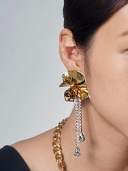 Sylvia Crystal Drop Earrings - Gold