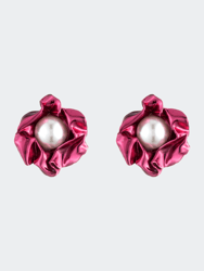 Titania Pearl Earrings - Fuchsia - Fuchsia