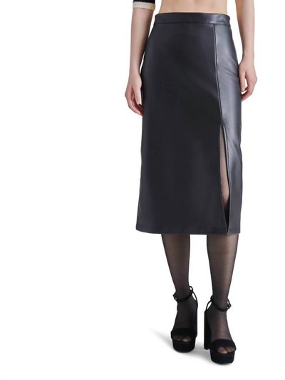 Steve Madden Amarilla Faux Leather Midi Skirt In Black product