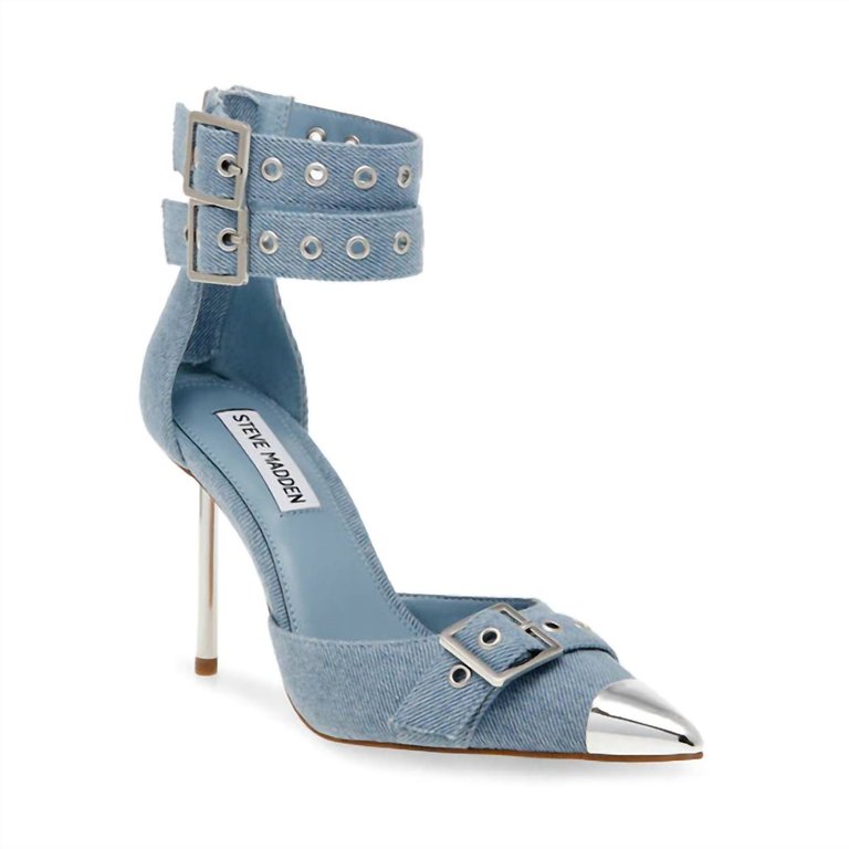 Bex Denim Fabric Heel In Denim