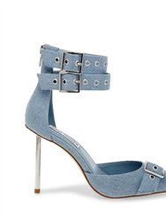 Bex Denim Fabric Heel In Denim - Denim