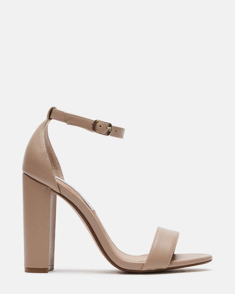 Carrson Block Heels In Blush Leather - Blush Leather