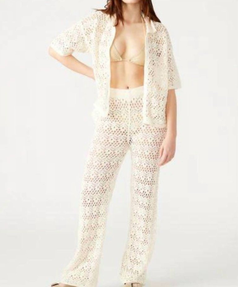 Eddie Crochet Pant In Natural - Natural