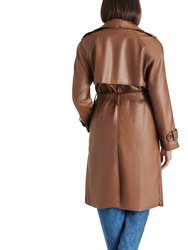 Ilia Trench Coat In Dark Brown