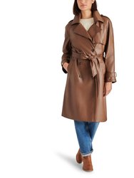 Ilia Trench Coat In Dark Brown