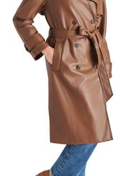 Ilia Trench Coat In Dark Brown