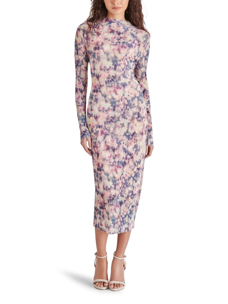 Maya Floral Blur Dress In Multi Color - Multi Color