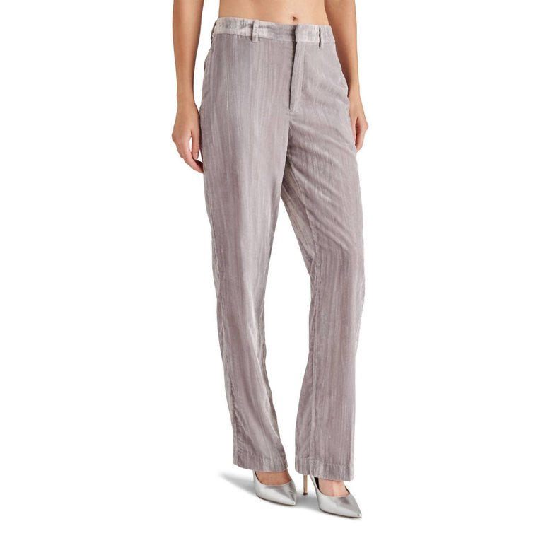 Mercer Crushed Velvet Mid Rise Straight Leg Pant