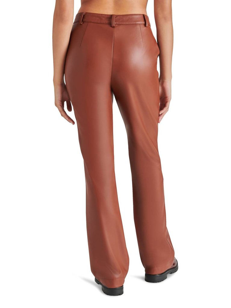 Mercer Faux Leather Pants In Cognac