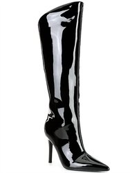 Sarina Knee High Boot - Black Patent